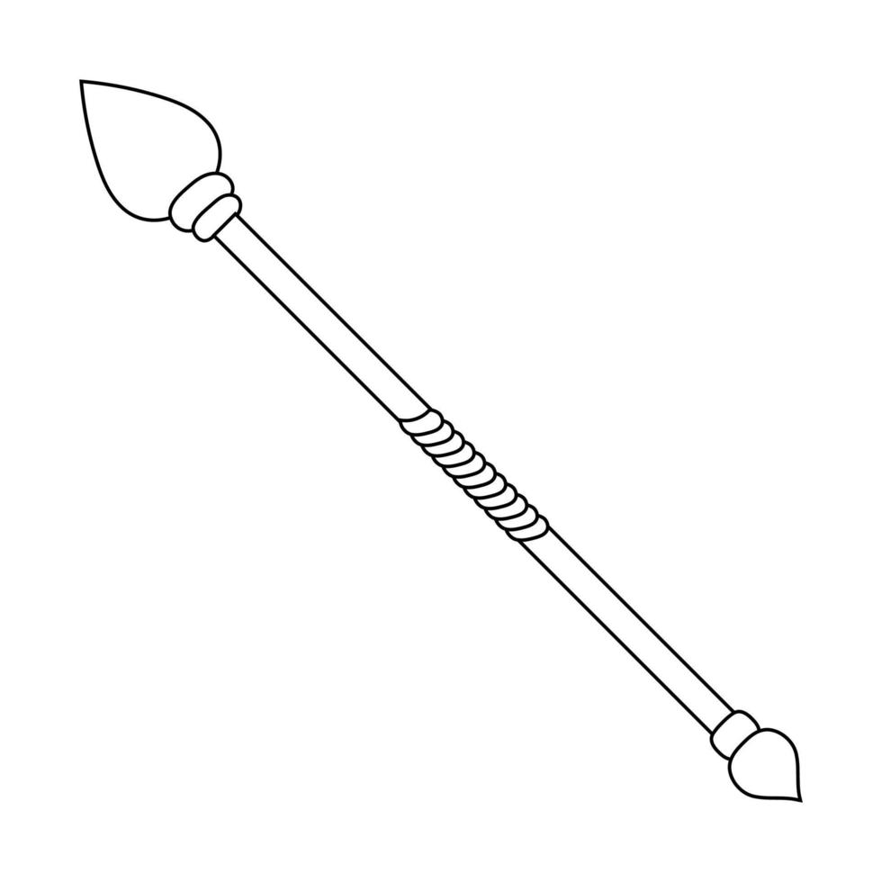 Staff Icon isolated on white background. Magic Weapon. Vector Illustration for Your Design, Game, Card, Web.