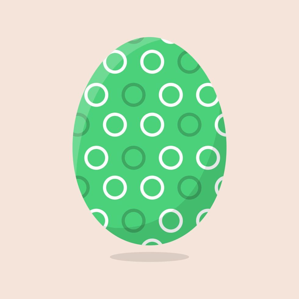 Vector Easter Egg isolated on beige background. Colorful Egg with Dots Pattern. Flat Style. For Greeting Cards, Invitations. Vector illustration for Your Design, Web.