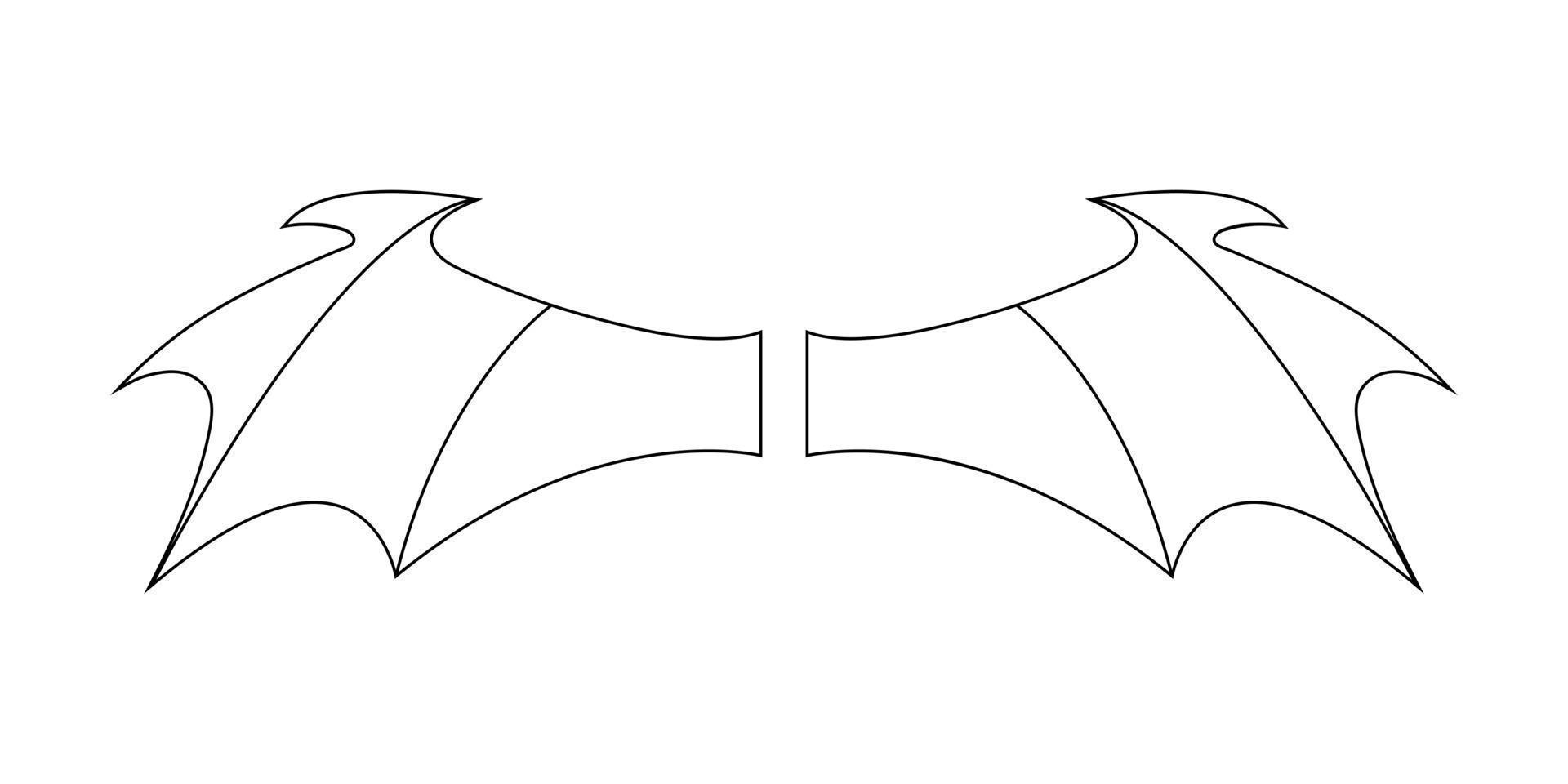 Outline devil wings isolated on white background. Line style. Clean and modern vector illustration for design, web.