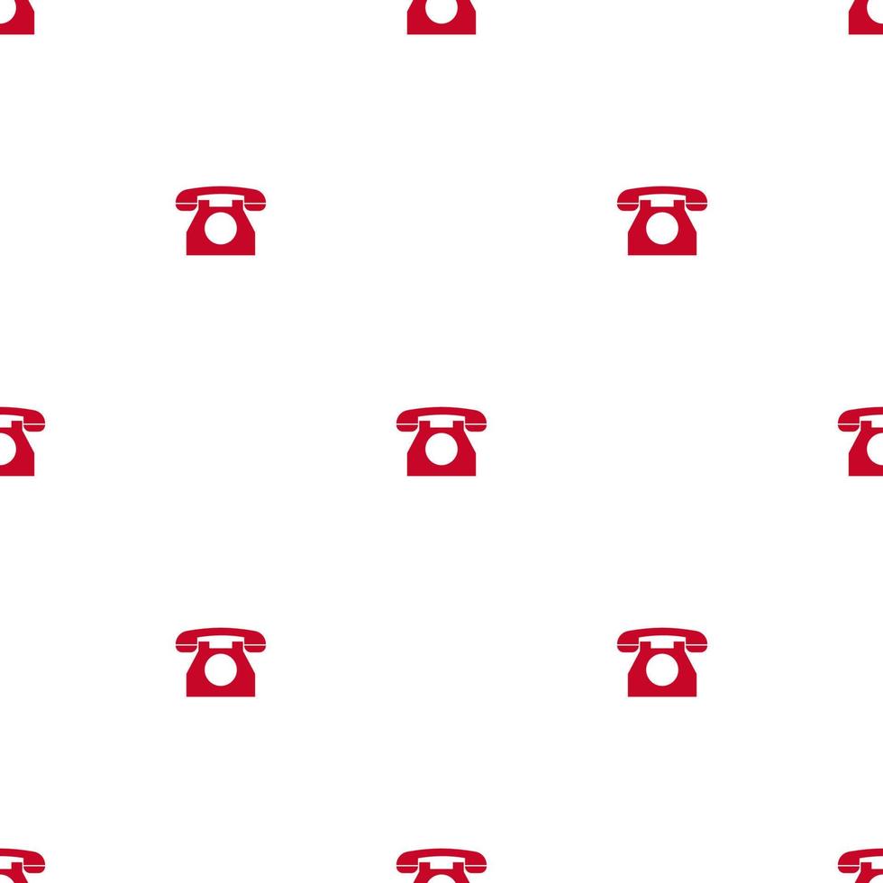 Seamless pattern with telephone on white background. Flat style icon of utilities. Symbol of light. Vector illustration for design, web, wrapping paper, fabric, wallpaper.
