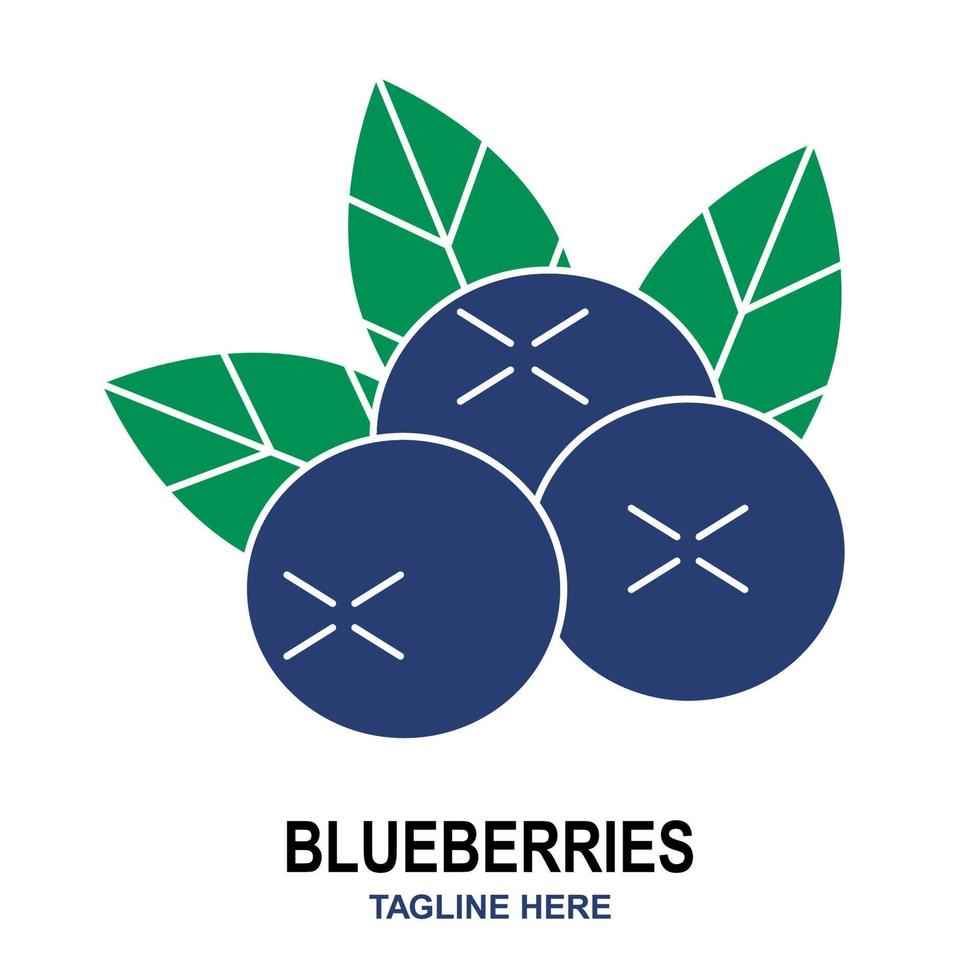 Blueberries flat icon isolated on white background. Summer fruits for healthy lifestyle. Organic fruit. Vector illustration for any design.