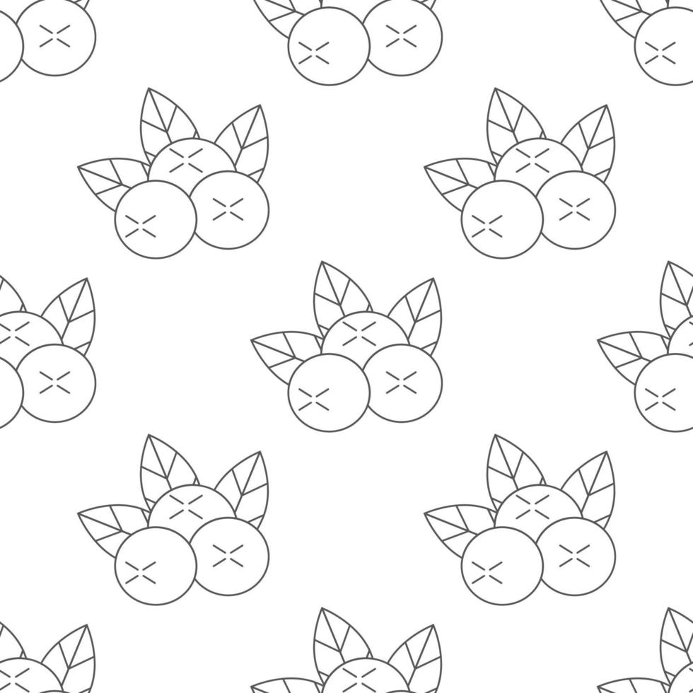 Seamless pattern with blueberries icon on white background. Summer fruits for healthy lifestyle. Organic fruit. Cartoon style. Vector illustration for any design.