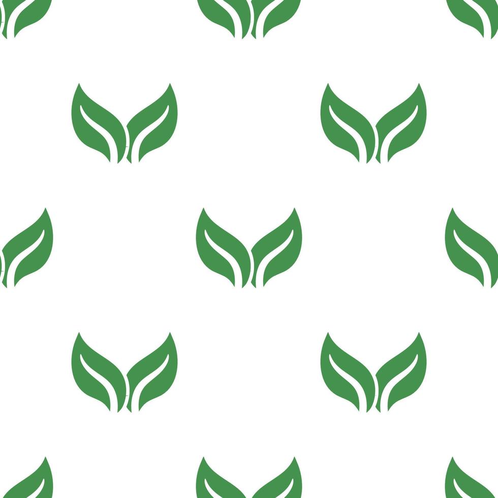 Seamless pattern with leaves icon. Green ecological sign. Protect planet. Vector illustration for design, web, wrapping paper, fabric, wallpaper