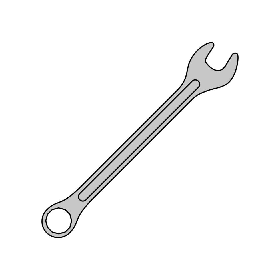 Combination wrench icon. Repair symbol. Vector illustration isolated on white background.