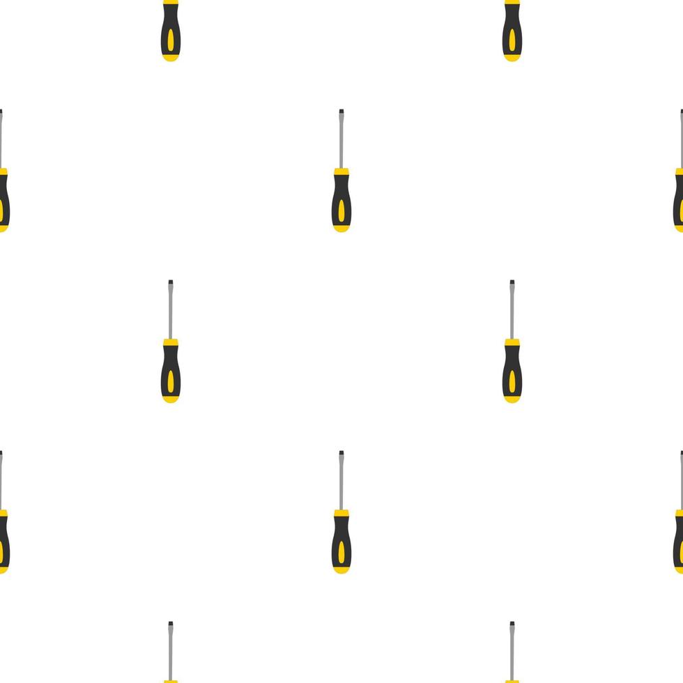 Seamless pattern with screwdriver icon. Repair symbols. Vector illustration for design, web, wrapping paper, fabric, wallpaper.