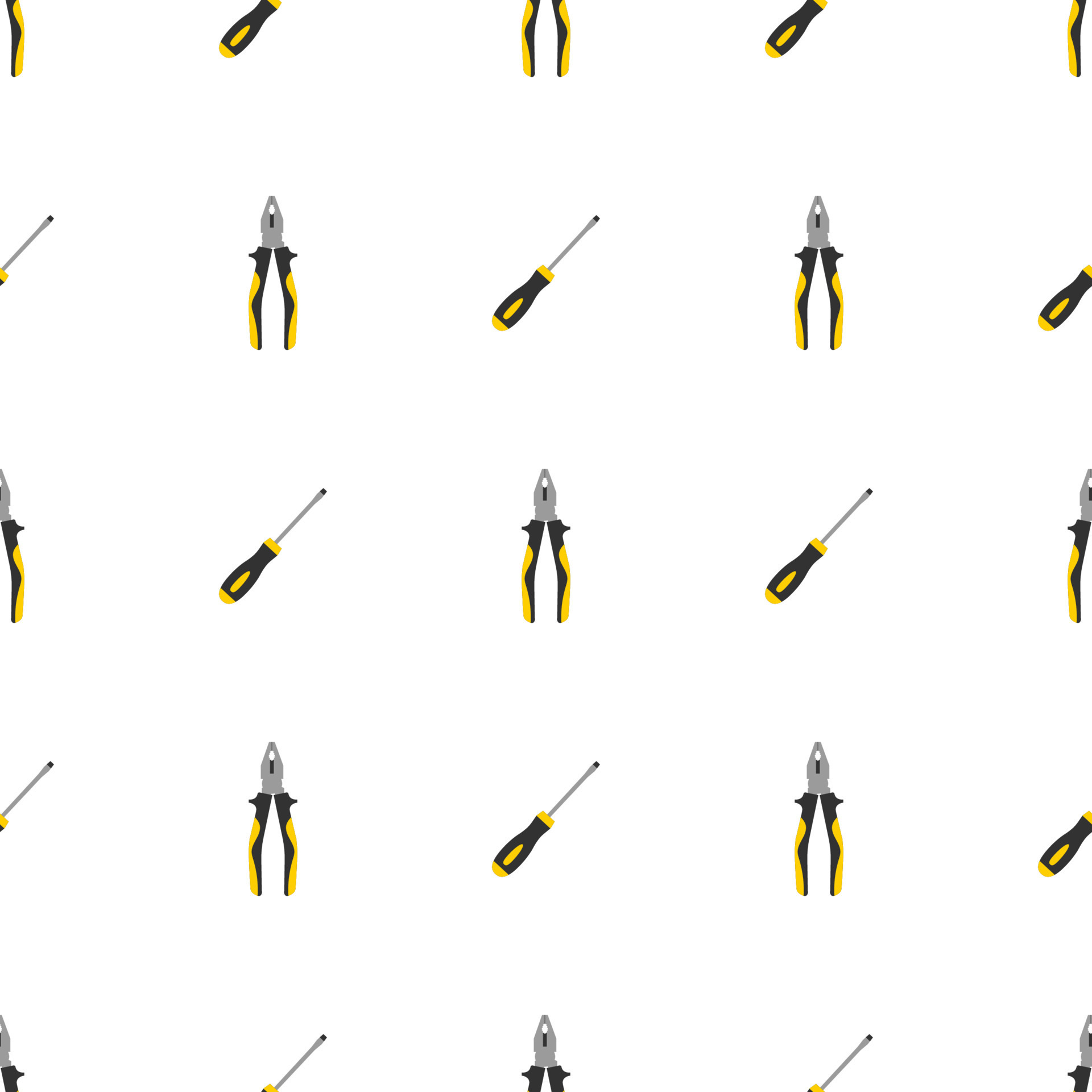 Seamless pattern with pliers and screwdriver icons. Repair symbols