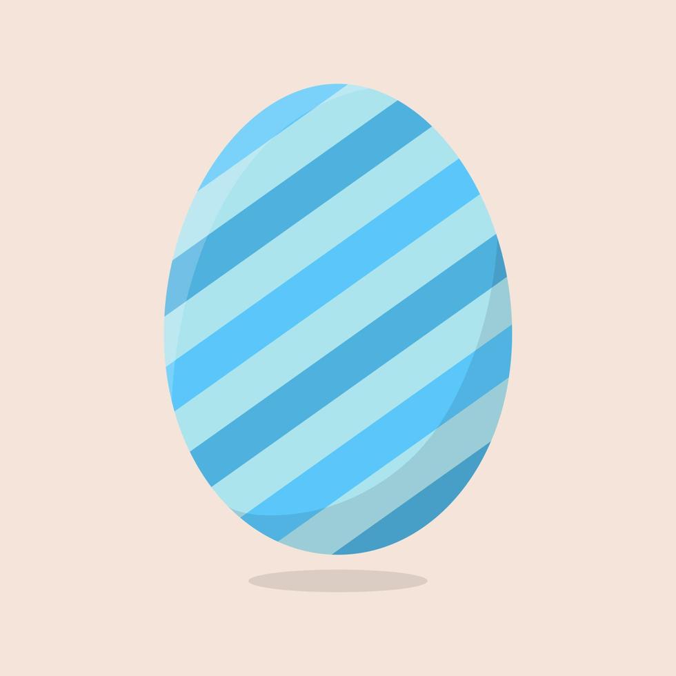 Vector Easter Egg isolated on beige background. Colorful Egg with Stripes Pattern. Flat Style. For Greeting Cards, Invitations. Vector illustration for Your Design, Web.
