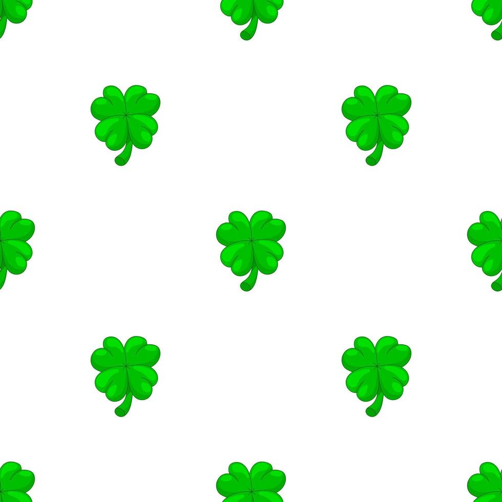 Seamless pattern with four leaf clover. St. Patrick's Holidays. Lucky symbol and Irish mascot for St. Patrick's Holidays. Cartoon style. Vector illustration.