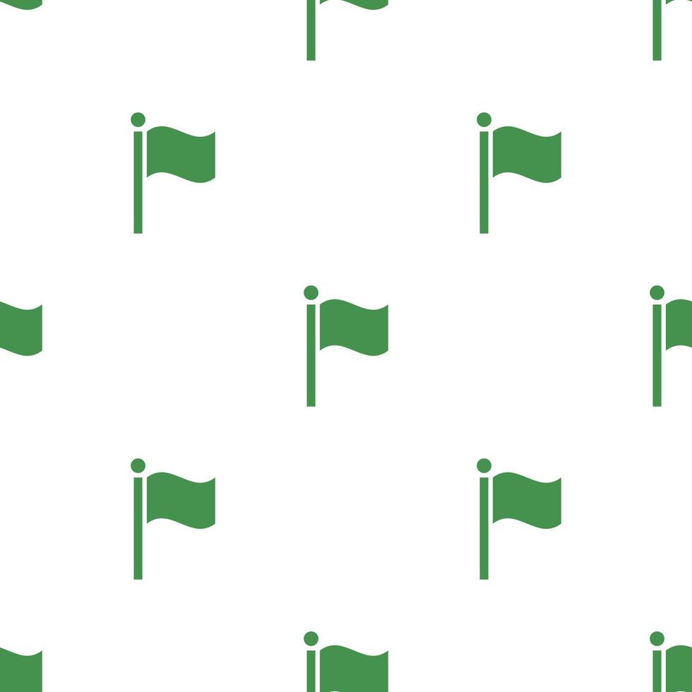 Seamless pattern with flag icon. Green ecological sign. Protect planet. Vector illustration for design, web, wrapping paper, fabric, wallpaper