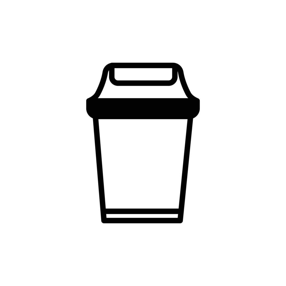 ilustración de icono plano de un bote de basura, limpieza, verde, reciclaje, sin diseño de vectores de basura. icono plano