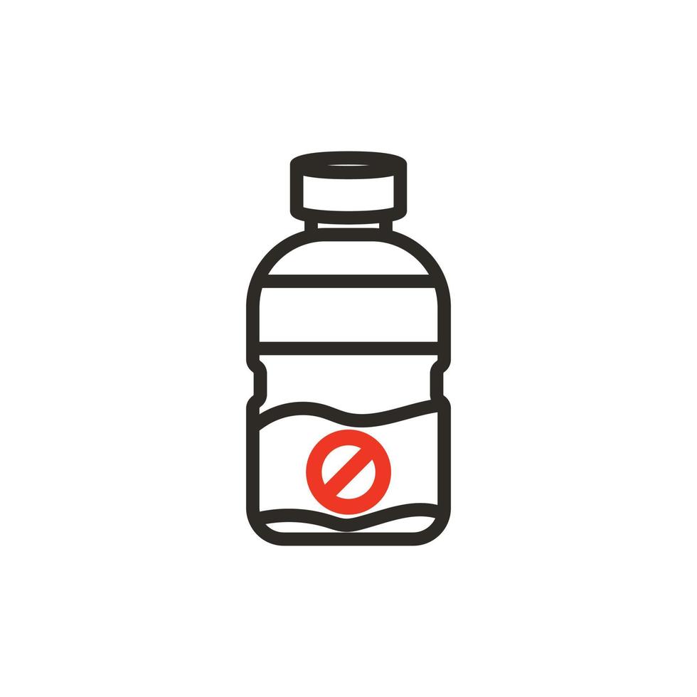 plastic bottle icon in environmental pollution, to protect the earth, reduce waste and pollution of plastic bottles. vector