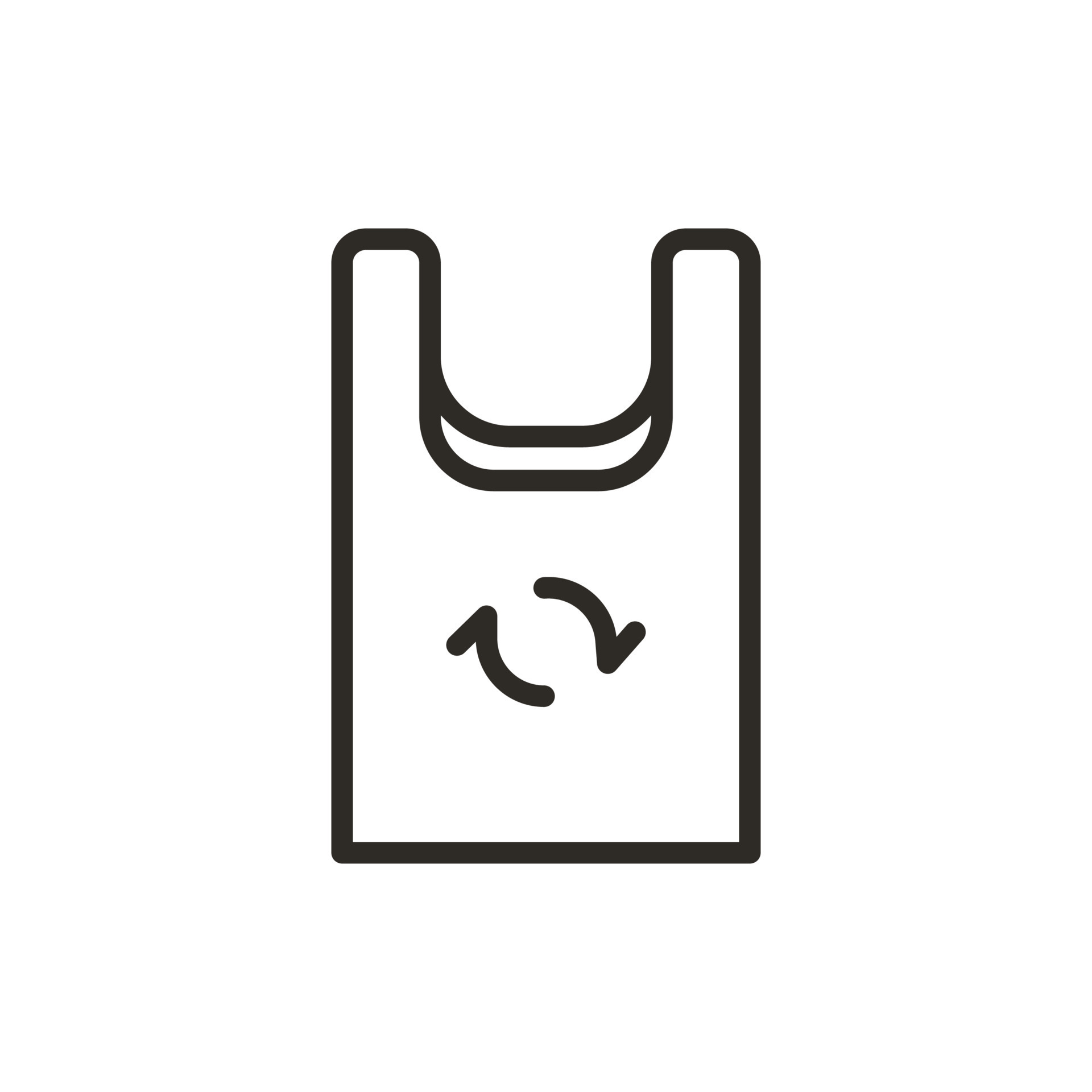 Recycled Plastic Bag Icon - Download in Line Style