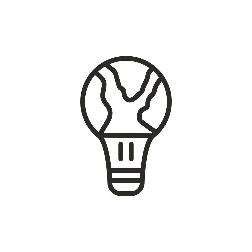 light and earth icon in the concept of protecting the environment, go green idea. vector