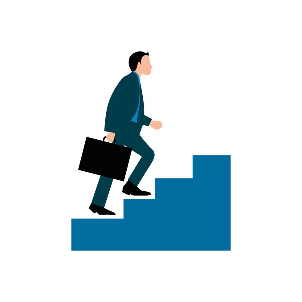 businessman character climbing the ladder of success vector