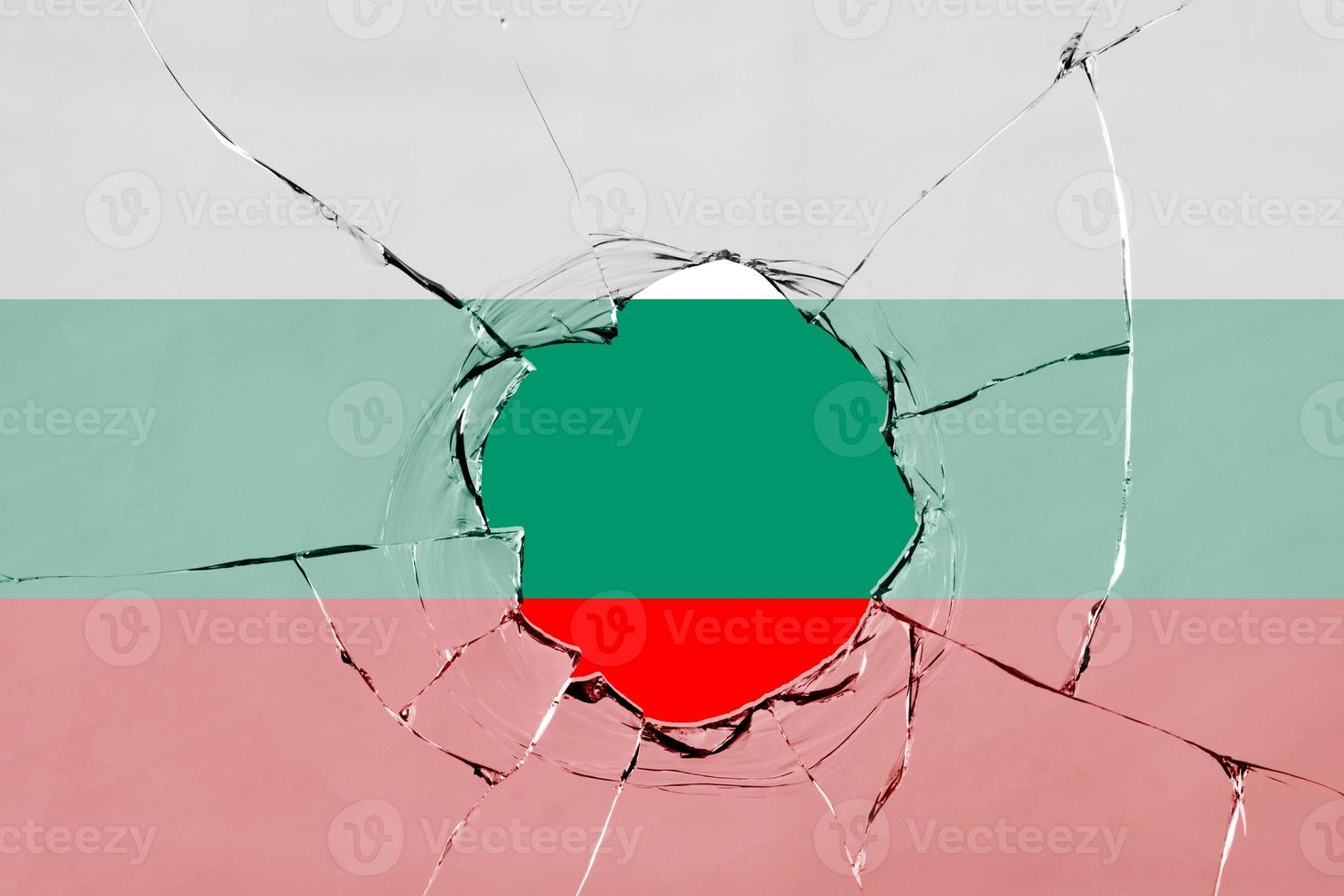 Flag of Bulgaria on glass photo