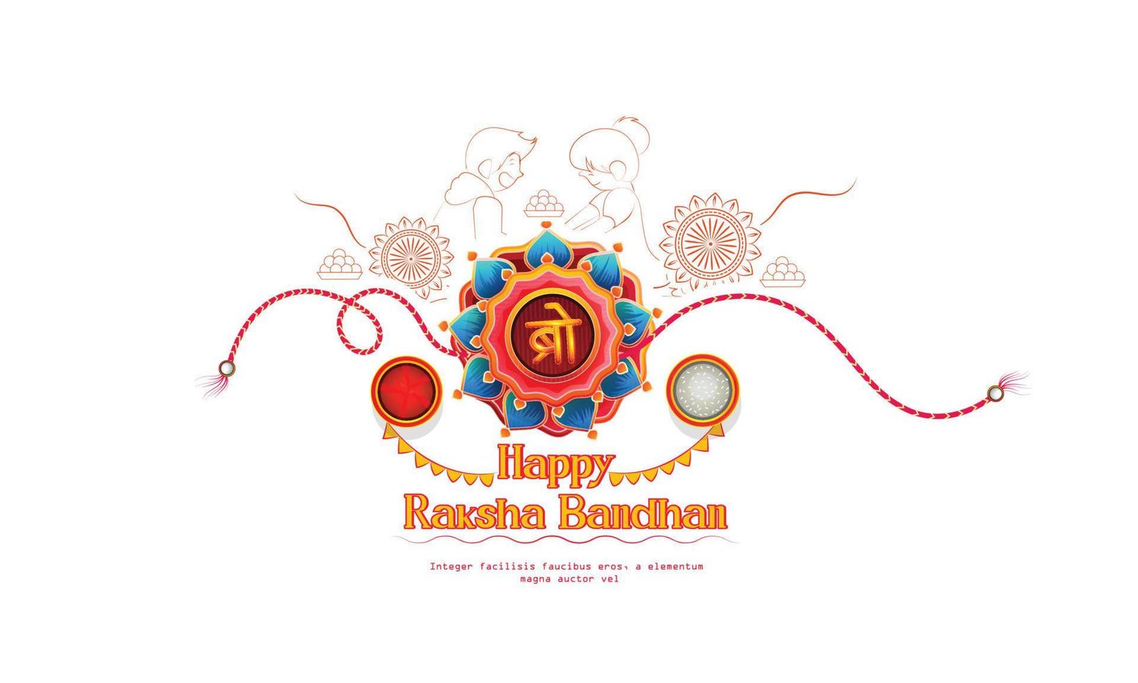 ilustración de rakhi decorado para el festival indio concepto de festival indio hermano y hermana vector