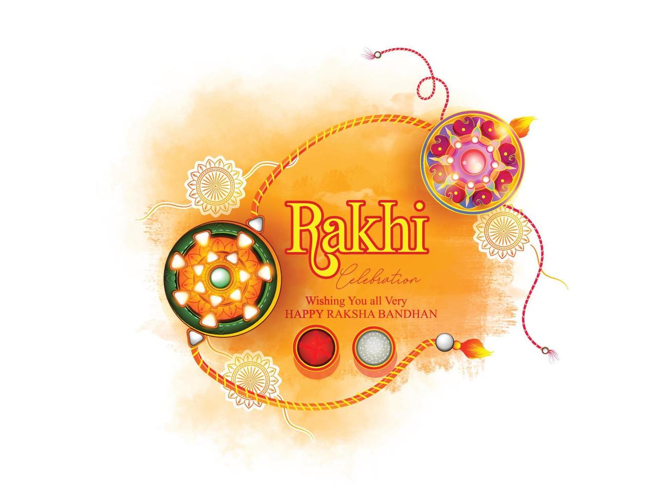 illustration of decorated Rakhi for Indian festival Indian brother and sister festival concept vector