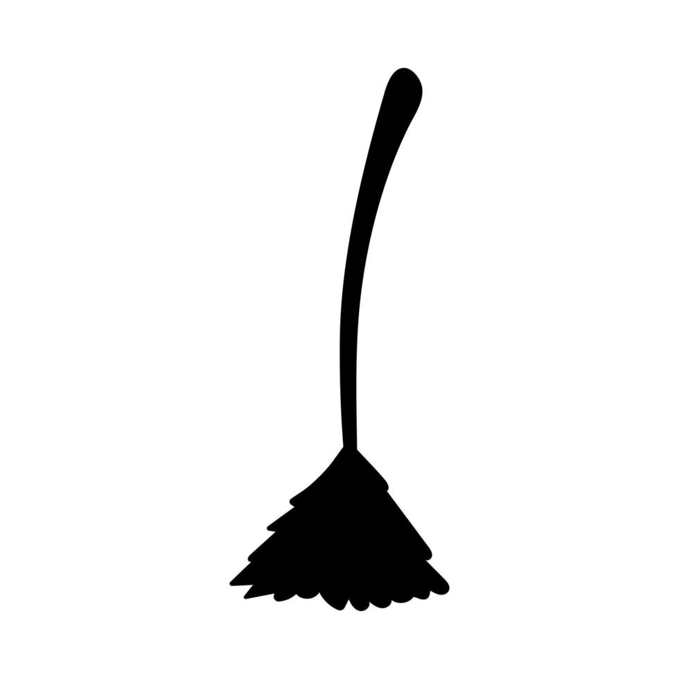 Witch brooms isolated on white background. Halloween decorative element. Vector illustration for any design.