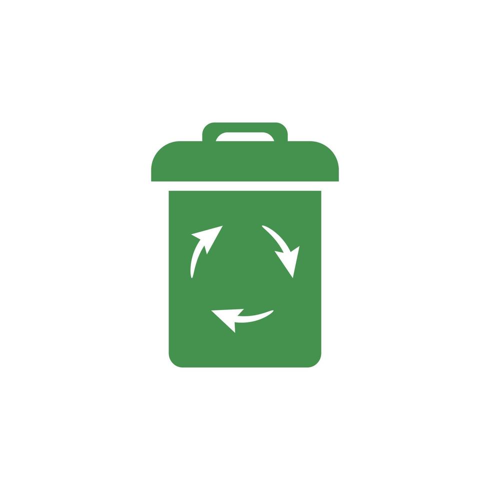 Trash icon. Green ecological sign. Protect planet. Vector illustration for design.