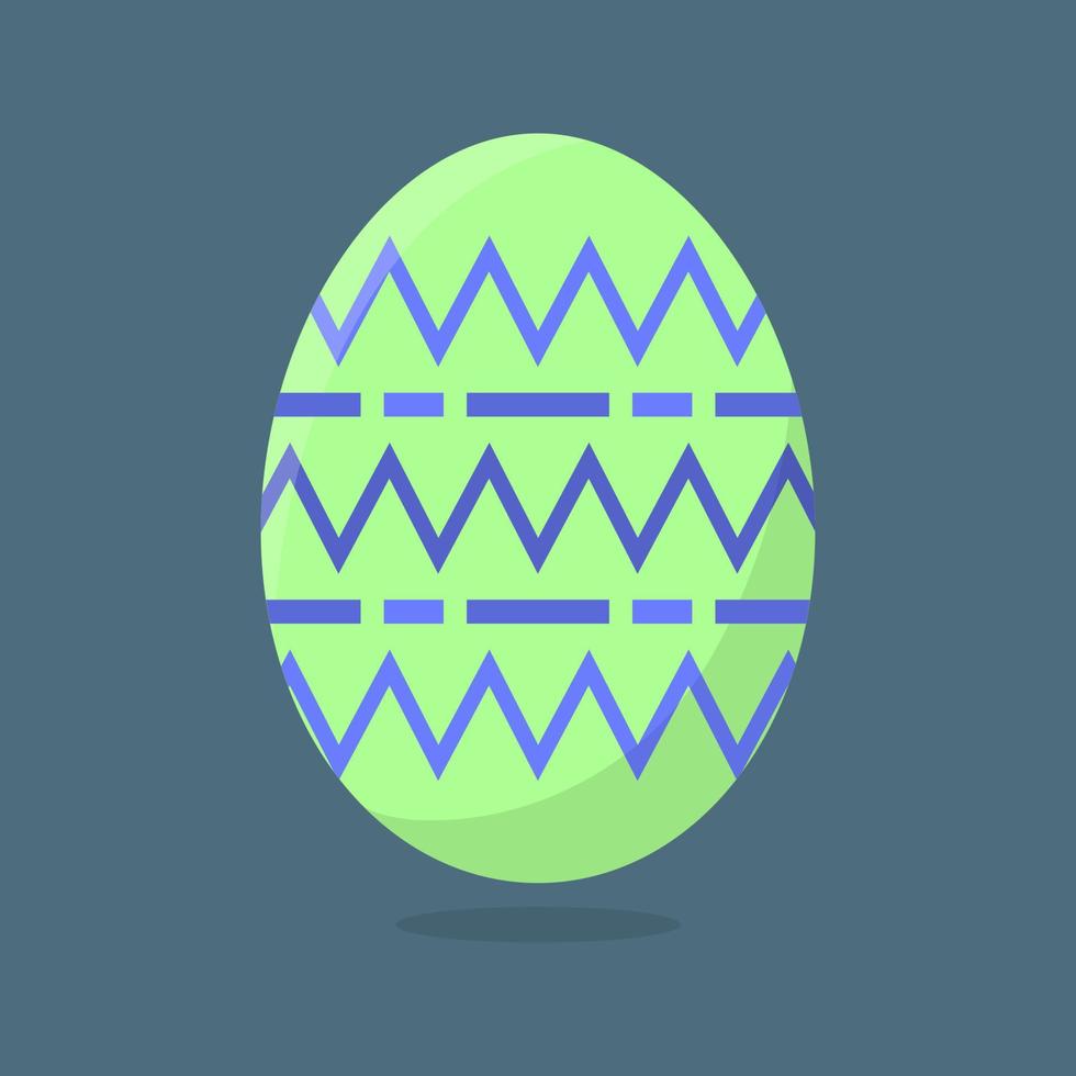 Vector Easter Egg isolated on grey background. Colorful Egg with Chevrons Pattern. Flat Style. For Greeting Cards, Invitations. Vector illustration for Your Design, Web.