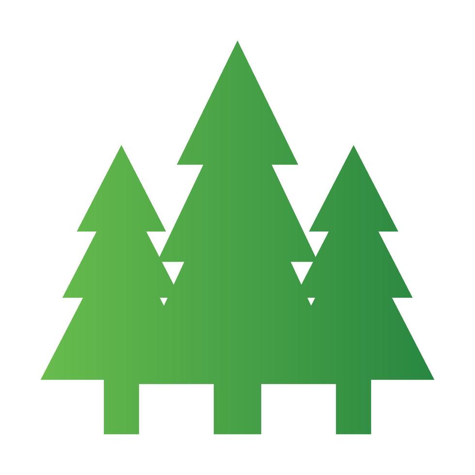 Green fir tree icon isolated on white background. Environment concept. Vector illustration for any design.