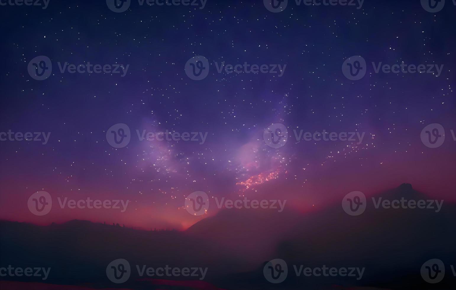 night landscape mountain and milky way galaxy background our galaxy, long exposure , low light photo