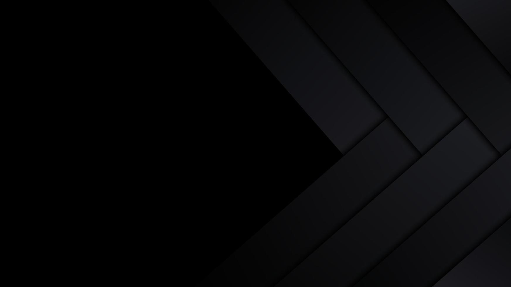 Abstract black stripes diagonal layered arrow on dark background luxury style vector