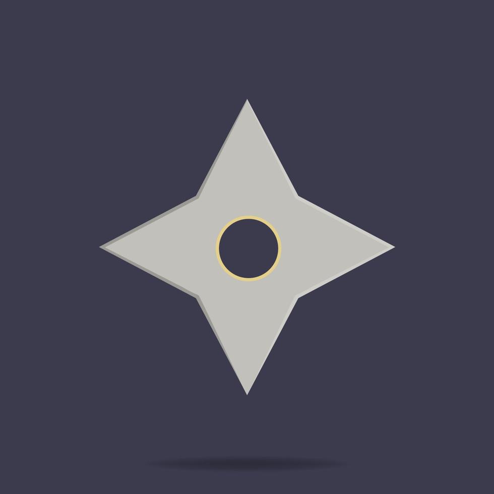 Shuriken icon. Ninja weapon. Samurai equipment. Cartoon style. Clean and modern vector illustration for design, web.