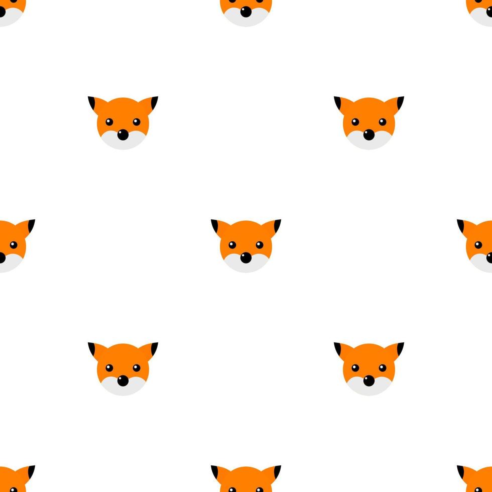 Seamless pattern with cute fox. Vector illustration for design, web, wrapping paper, fabric, wallpaper.
