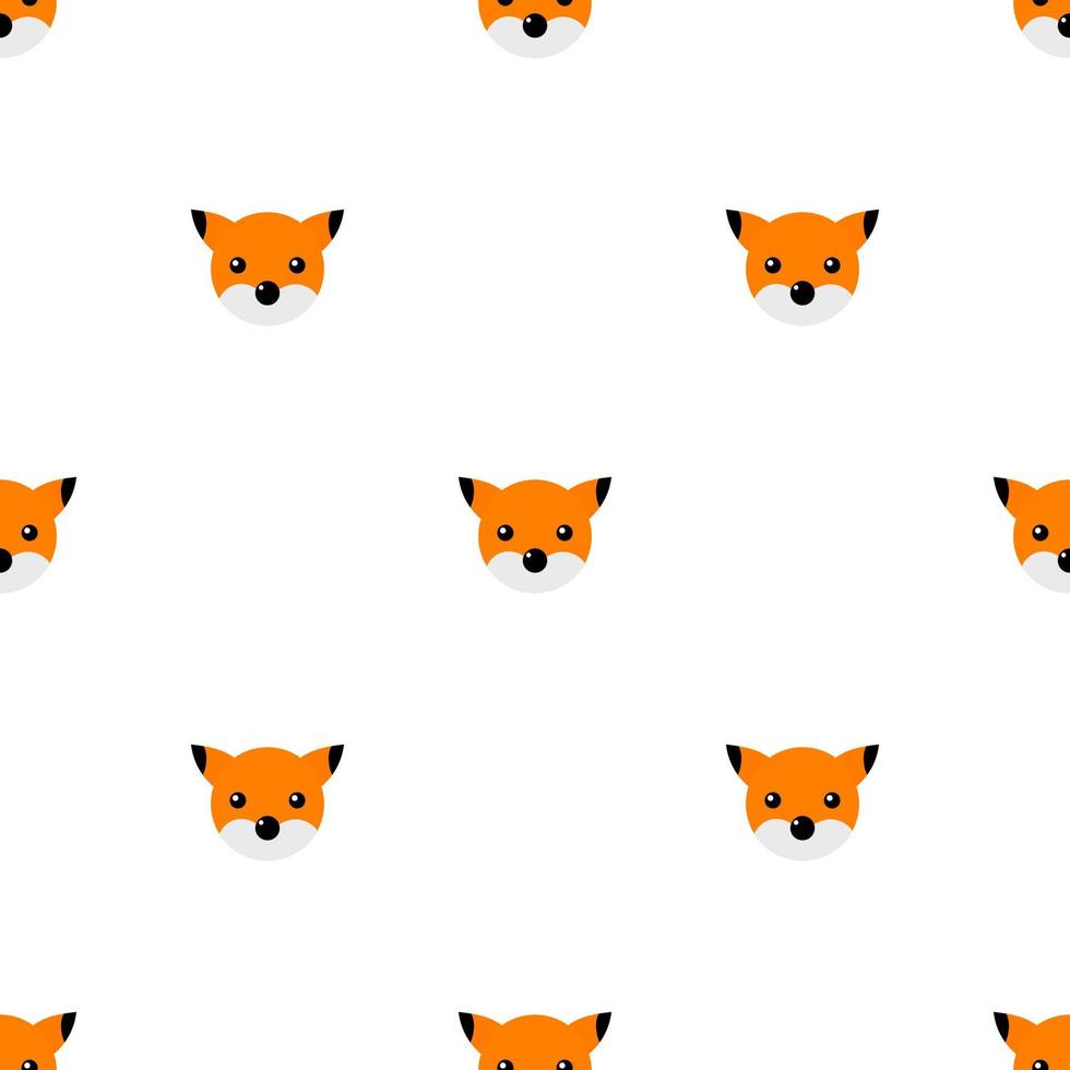 Seamless pattern with cute fox. Vector illustration for design, web, wrapping paper, fabric, wallpaper.