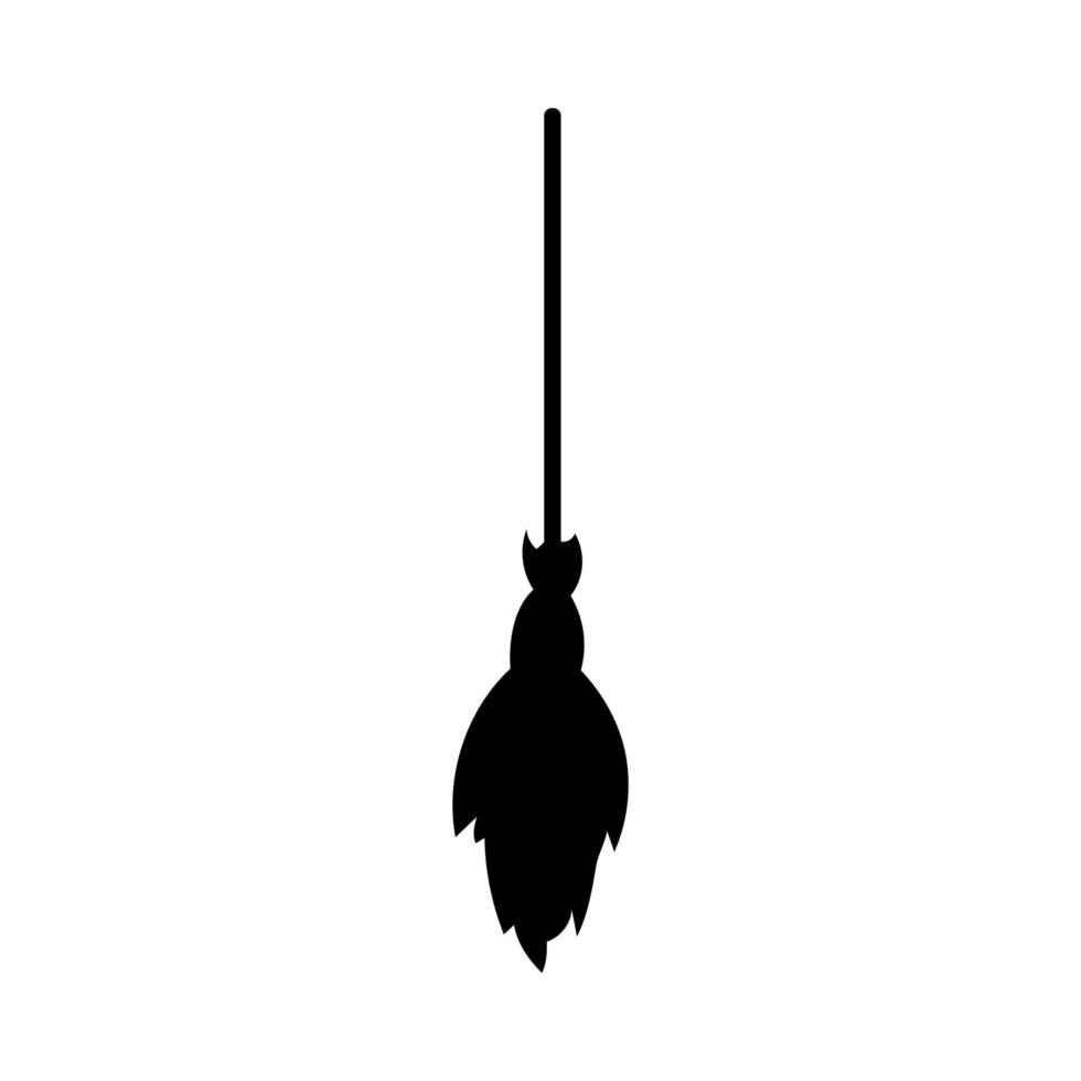Witch brooms isolated on white background. Halloween decorative element. Vector illustration for any design.