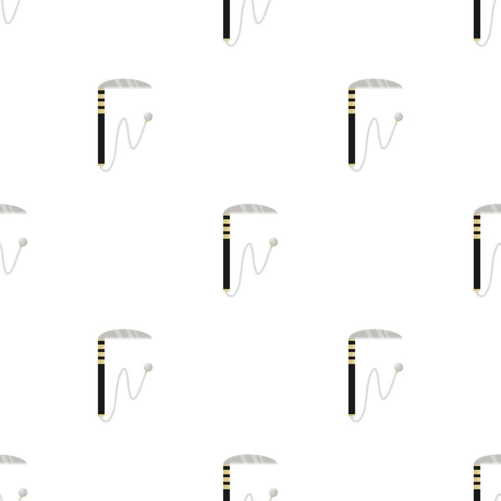 Seamless pattern with kusarigama. Ninja weapon. Samurai equipment. Cartoon style. Vector illustration for design, web, wrapping paper, fabric, wallpaper.