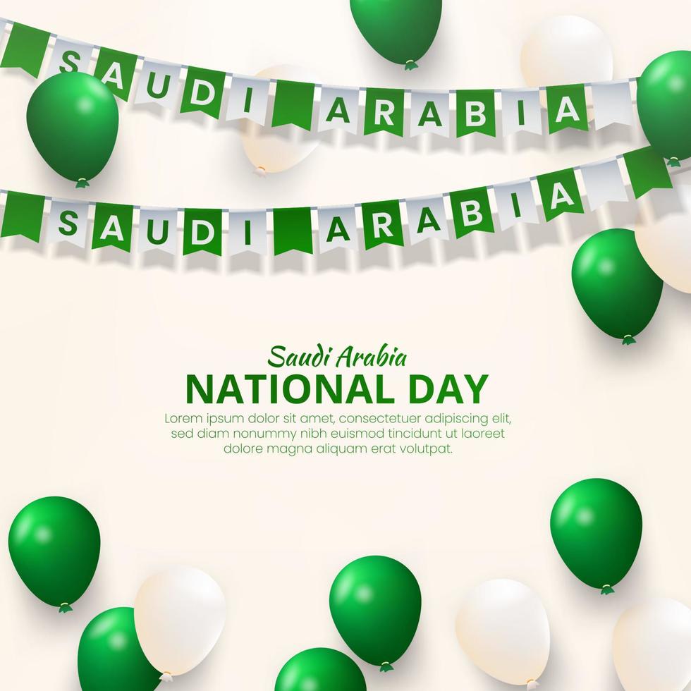 Saudi Arabia National Day Social Media Banner vector