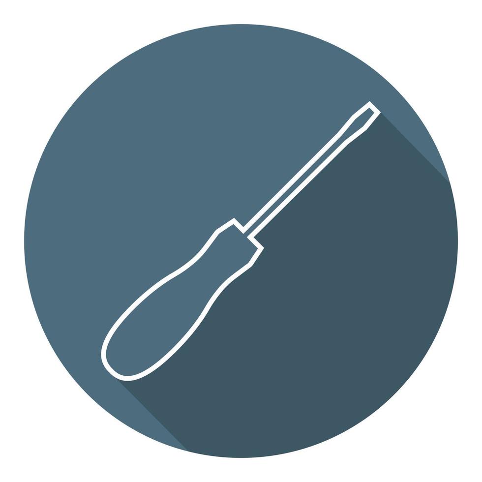 Screwdriver Icon. Repair Symbol. Outline Flat Style. Vector illustration for Your Design, Web.