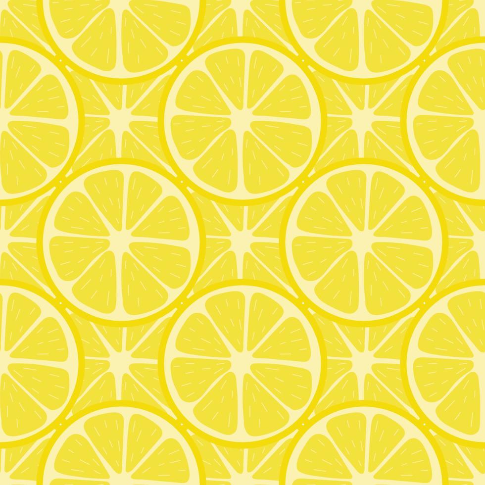 Seamless pattern with fresh lemon fruit. Abstract lemon background. Vector illustration for design, web, wrapping paper, fabric, wallpaper