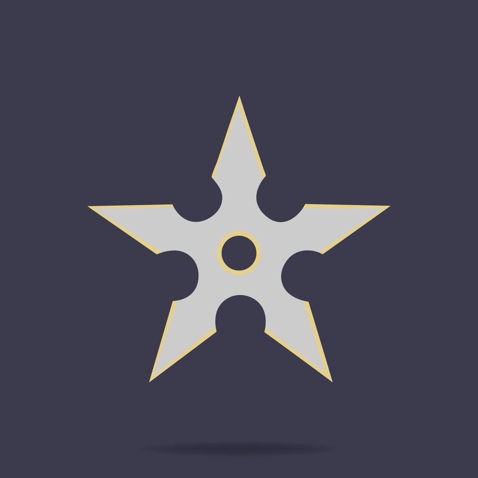 Shuriken icon. Ninja weapon. Samurai equipment. Cartoon style. Clean and modern vector illustration for design, web.