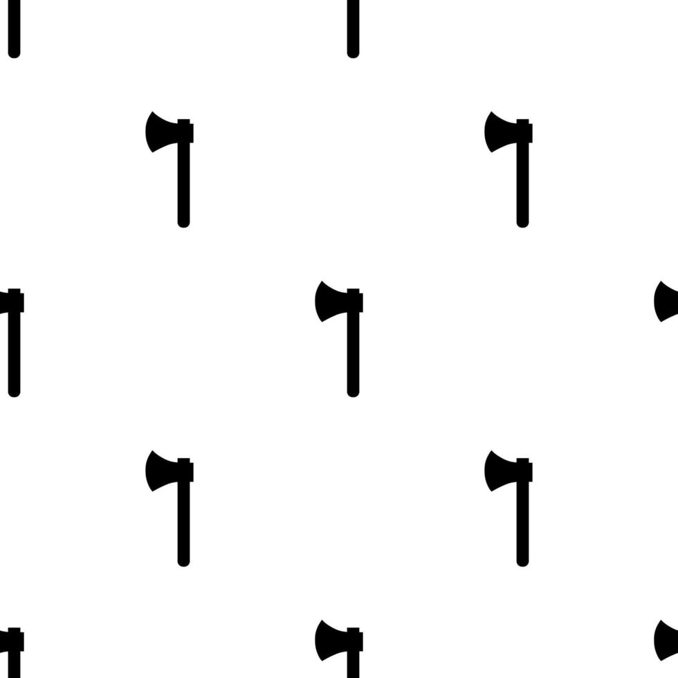 Seamless pattern with black silhouette icon of axe isolated on white background. Medieval weapon sign. Vector illustration for design, web, wrapping paper, fabric, wallpaper