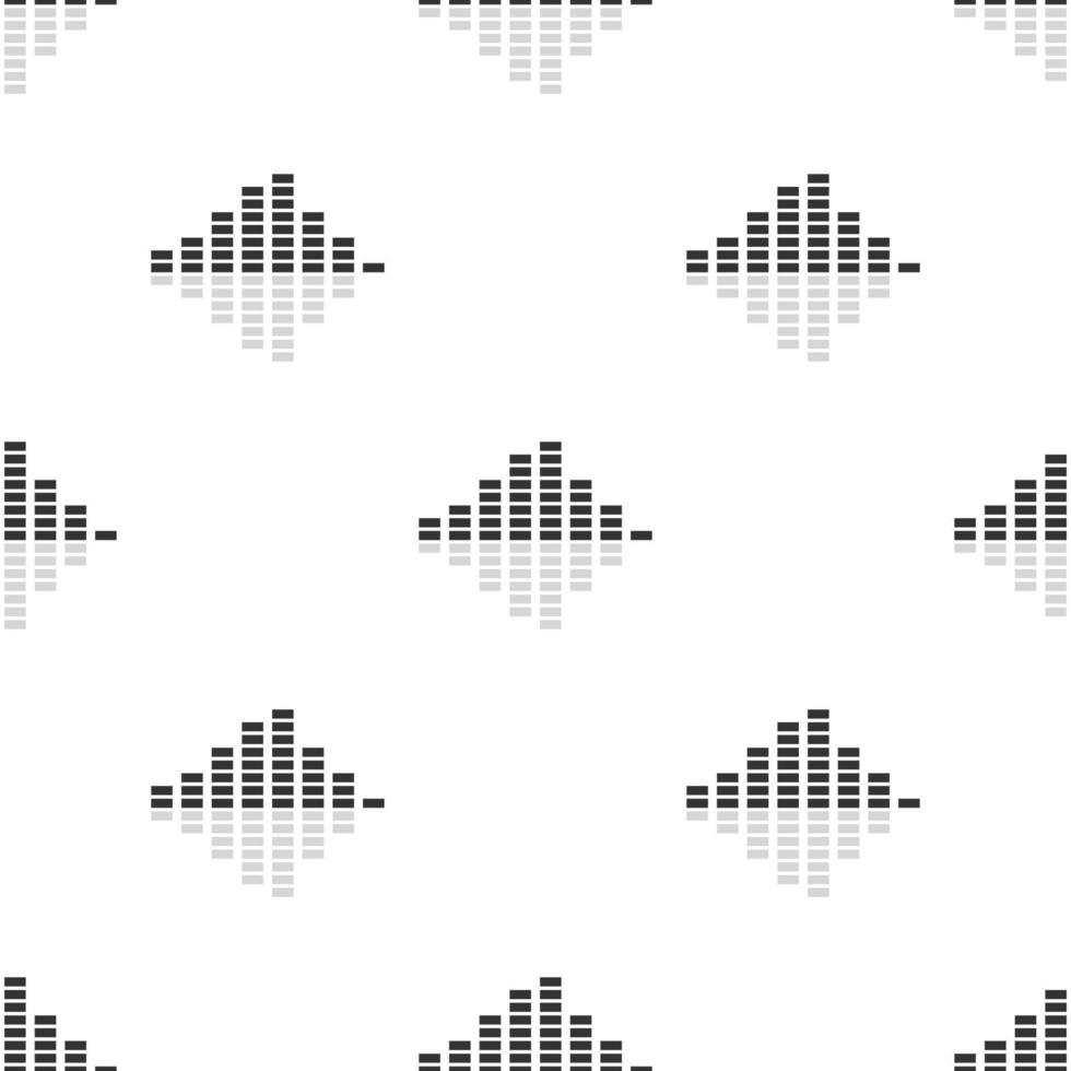 Seamless pattern with equalizer icons on white background. Music recording studio template. Vector illustration for design, web, wrapping paper, fabric