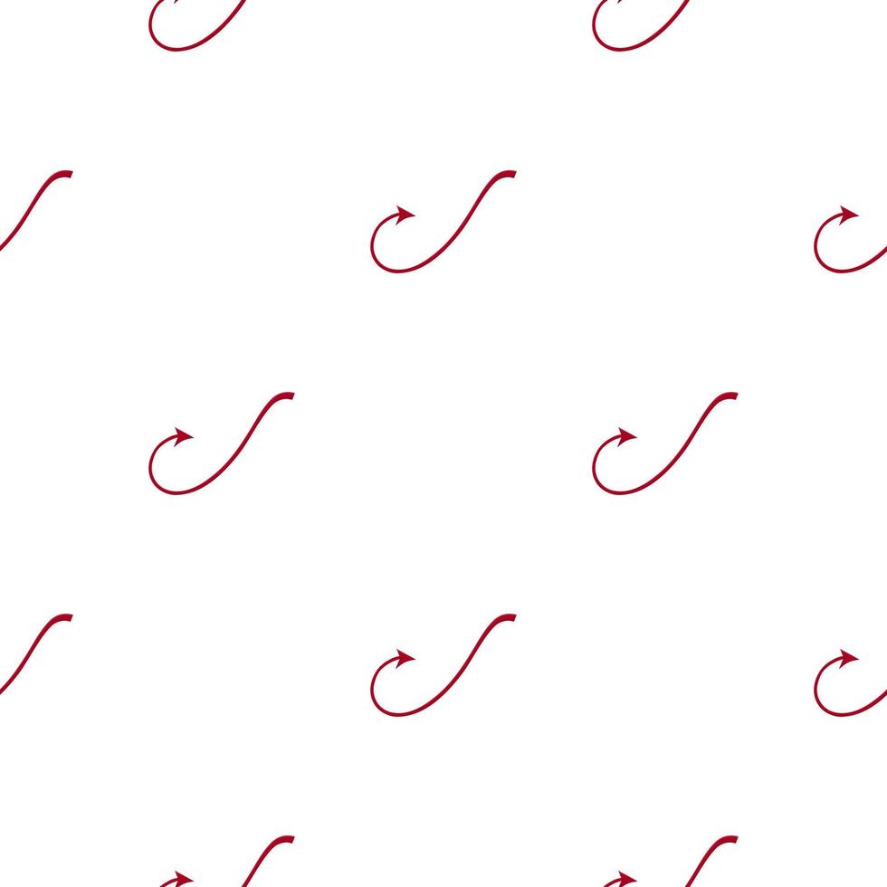Seamless pattern with red devil tails on white background. Cartoon style. Vector illustration for design, web, wrapping paper, fabric, wallpaper.