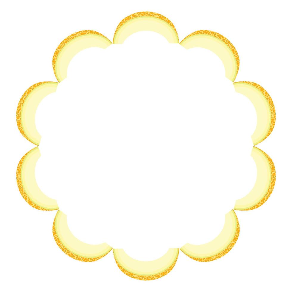 corona de melón amarillo con espacio para texto. comida dulce orgánica de dibujos animados. frutas de verano para un estilo de vida saludable. ilustración vectorial para cualquier diseño. vector