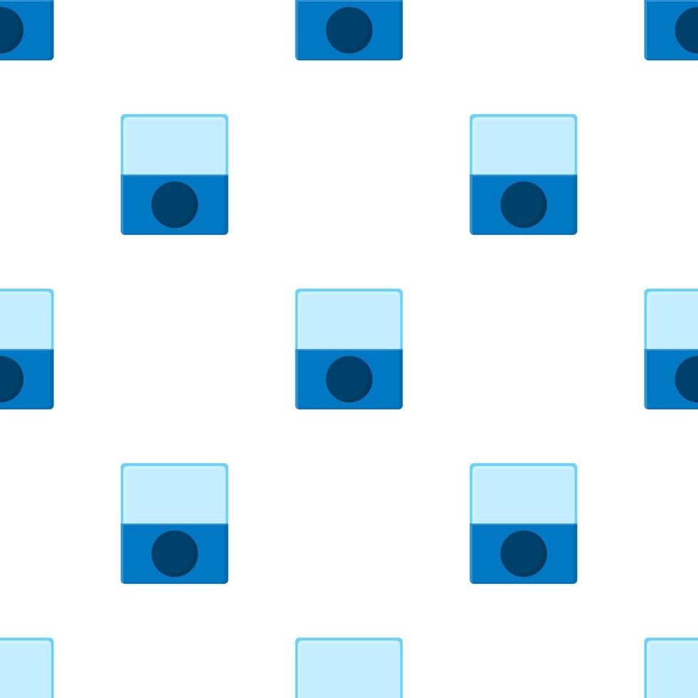 Seamless pattern with pencil blue sharpener on white background. Cartoon style. Vector illustration for design, web, wrapping paper, fabric.