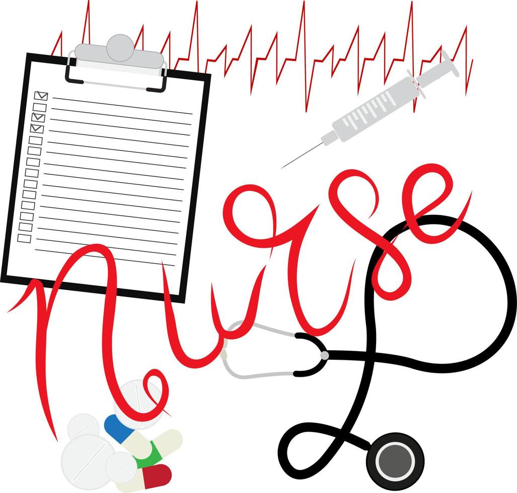 Scrub Life Lettering. Stethoscope Design for your projects vector