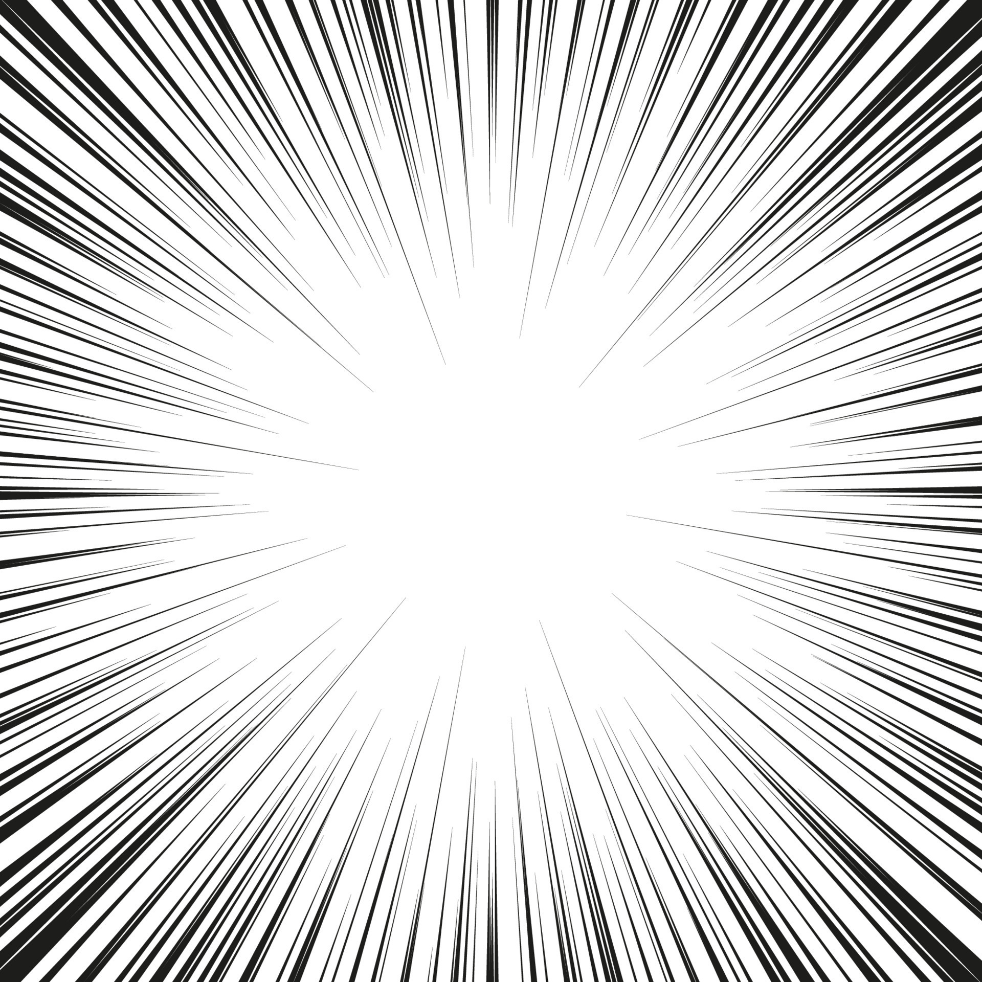 Black and white radial lines spped light or light rays comic book