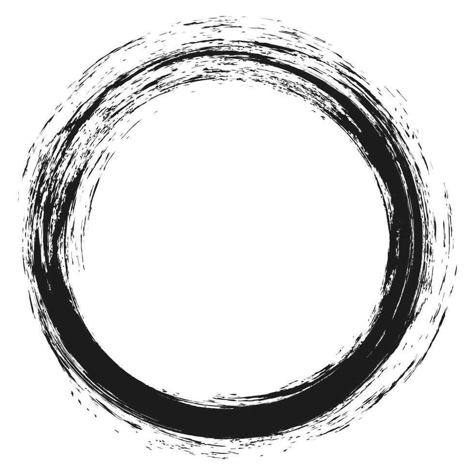 textura de pincel de pintura de círculo negro vector