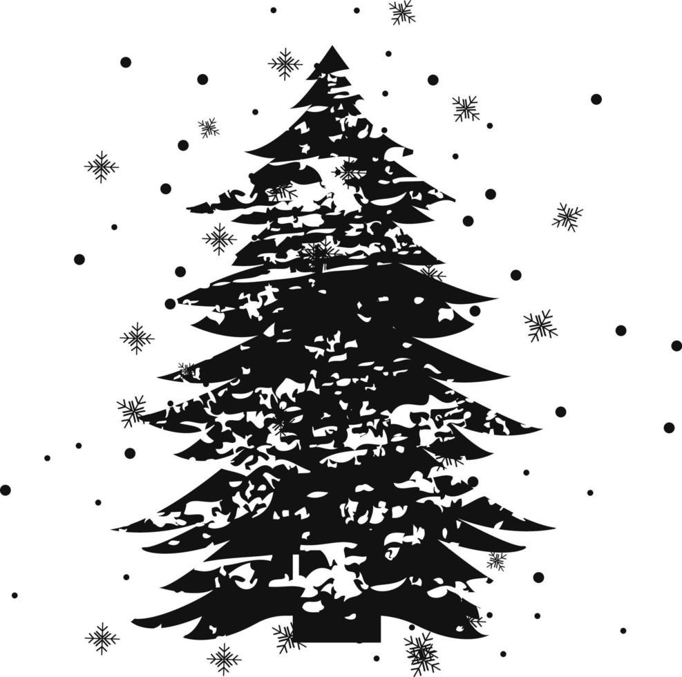 Christmas tree, detailed Design for your projects vector