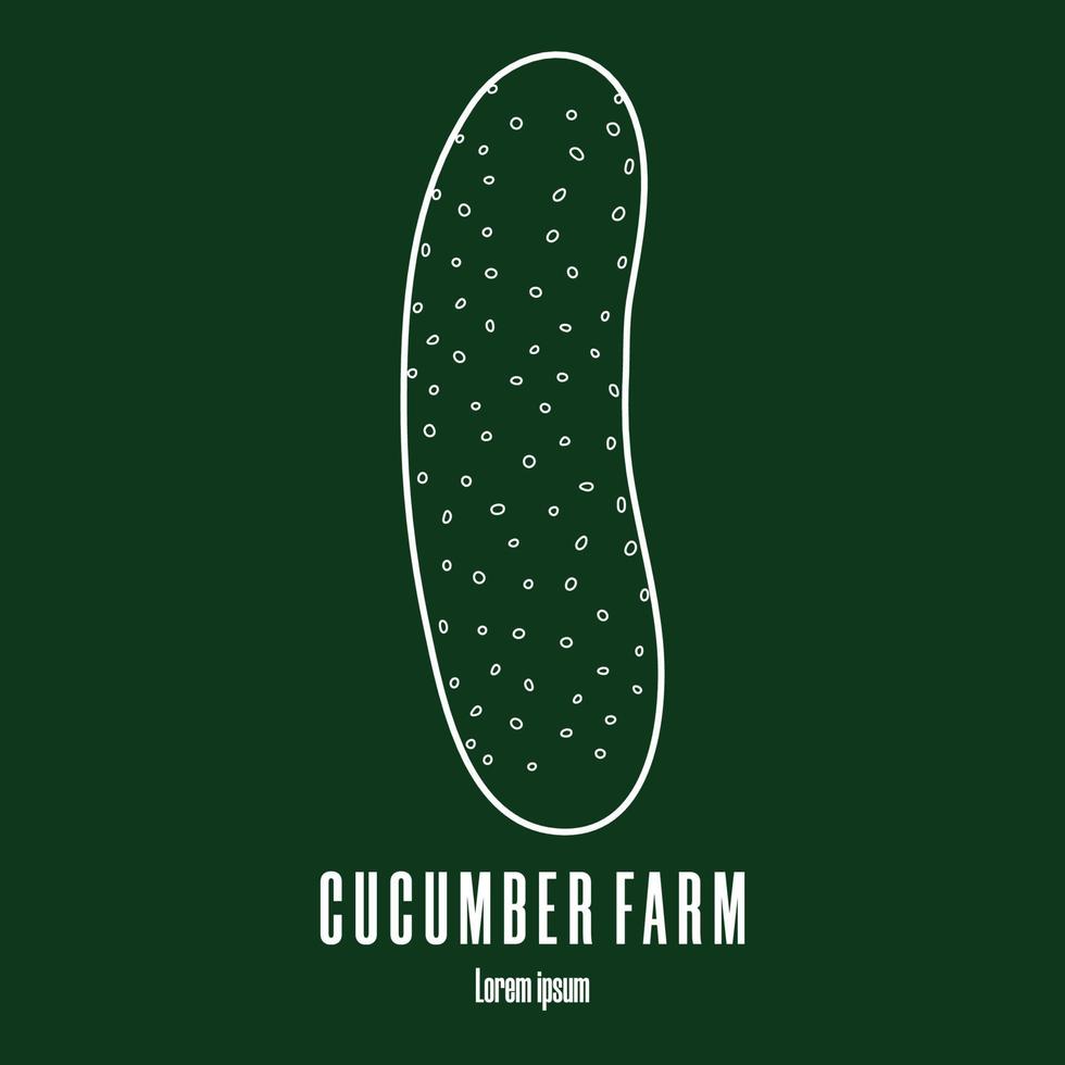 Line style icon of a cucumber. Logo. Clean and modern vector illustration.