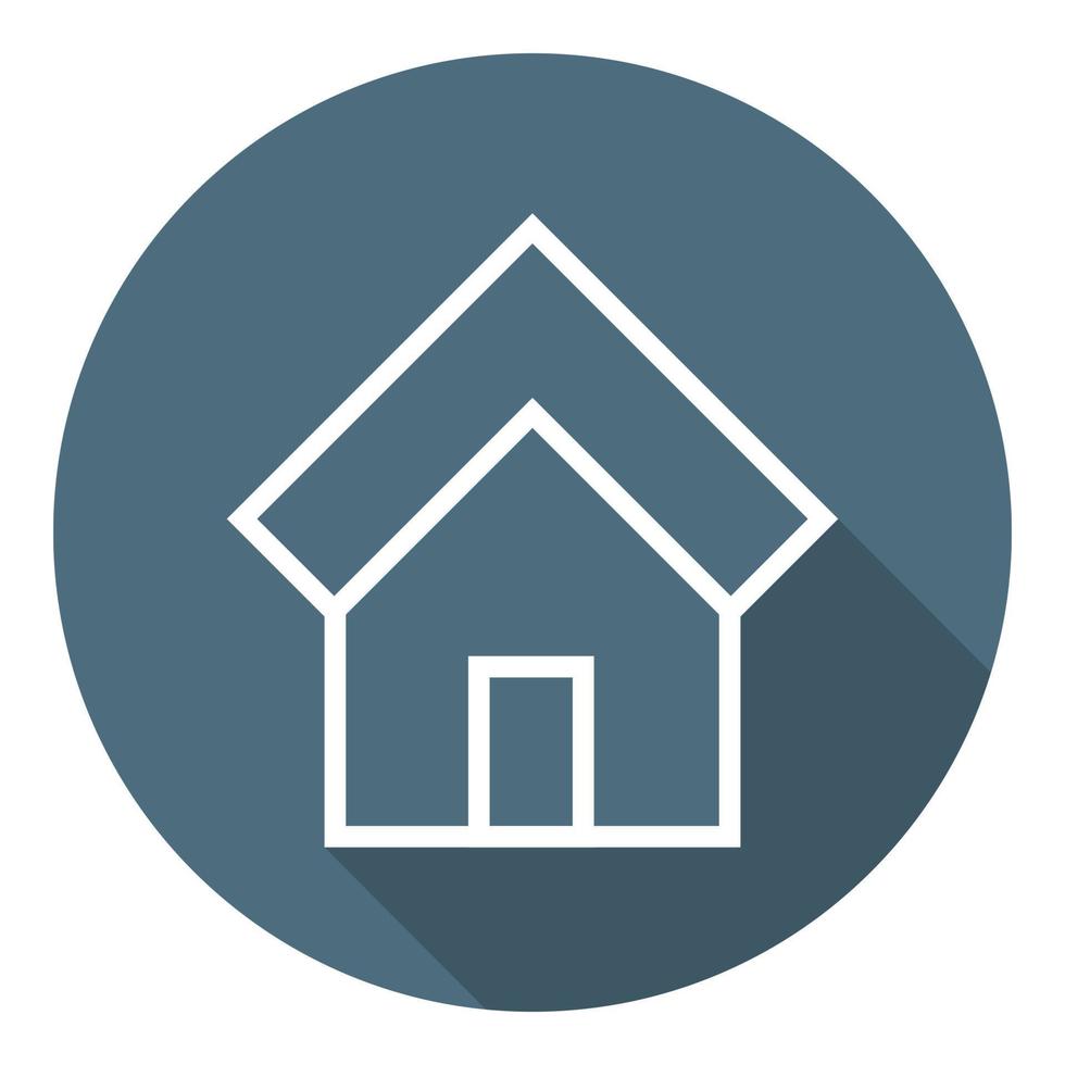 Home Icon. Estate House. Outline Flat Style. Vector illustration for Your Design, Web.