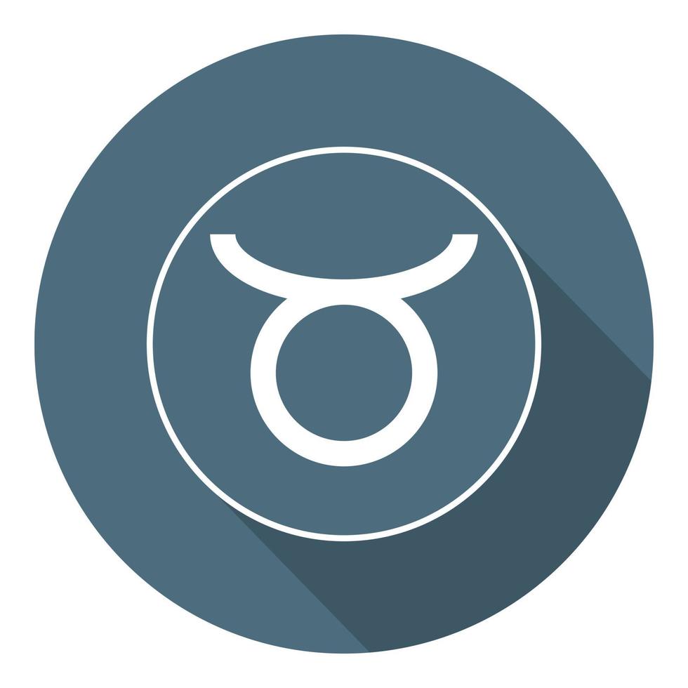 Taurus Icon. Vector Astrological, Horoscope Sign. Zodiac Symbol. Air Element. Flat Style. Sticker. Vector illustration for Your Design, Web.