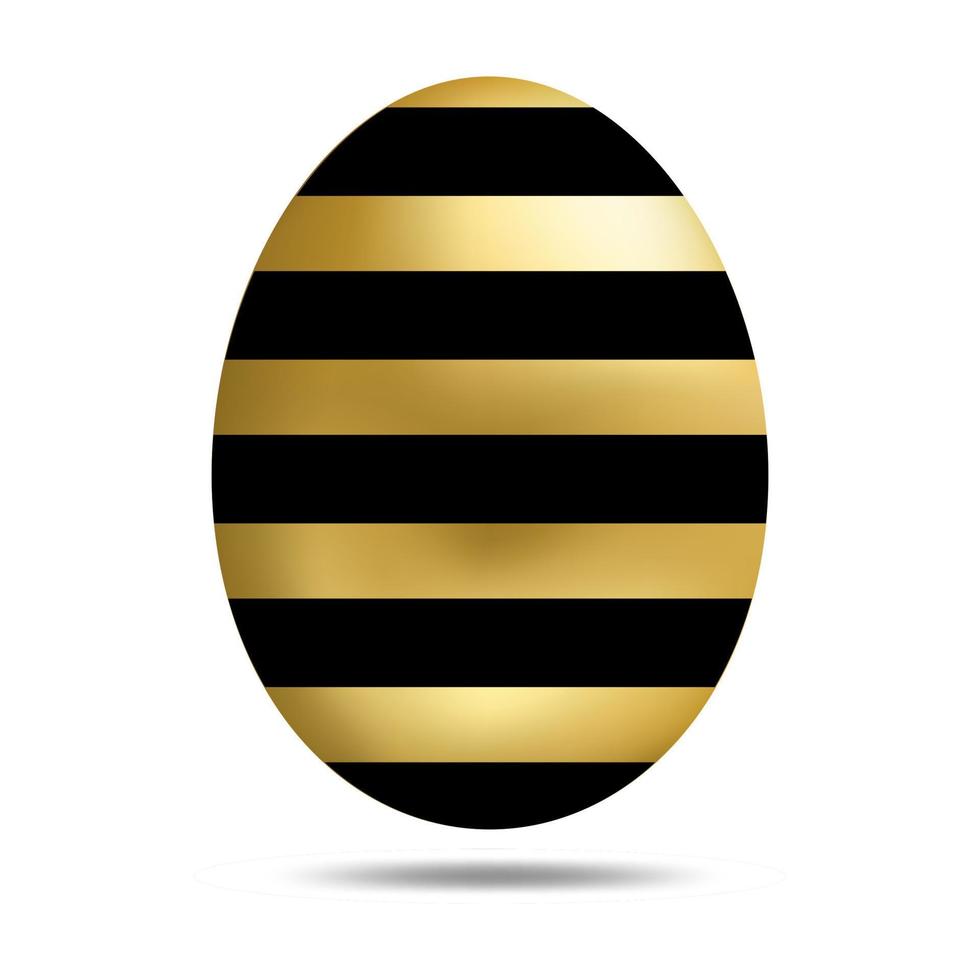 Vector Easter Golden Egg isolated on white background. Colorful Egg with Dots Pattern. Realistic Style. For Greeting Cards, Invitations. Vector illustration for Your Design, Web.