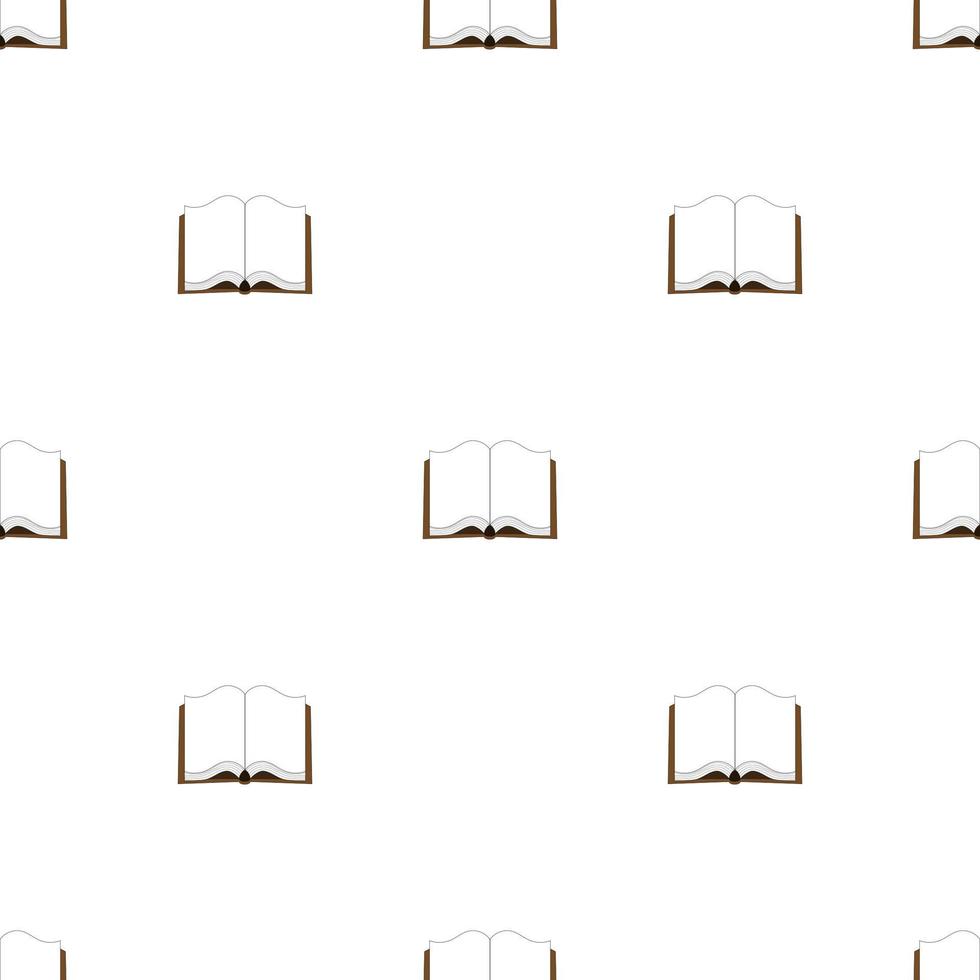 Seamless pattern with brown books on white background. Vector illustration.